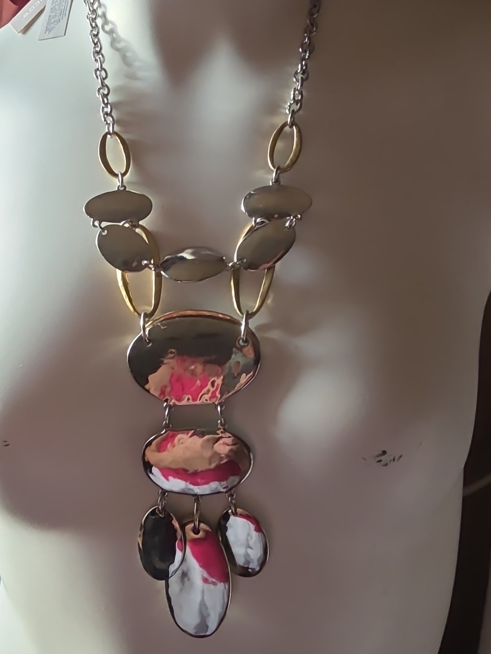 Chico's Gold-Tone Reflective Multi-Disc Pendant Necklace